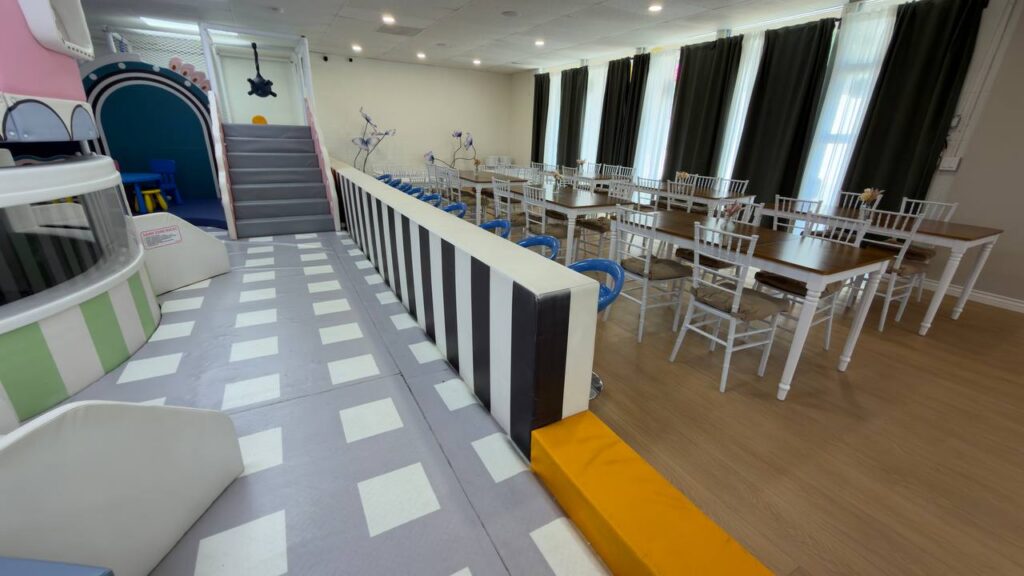 Party tables and seating at La La Land Burbank